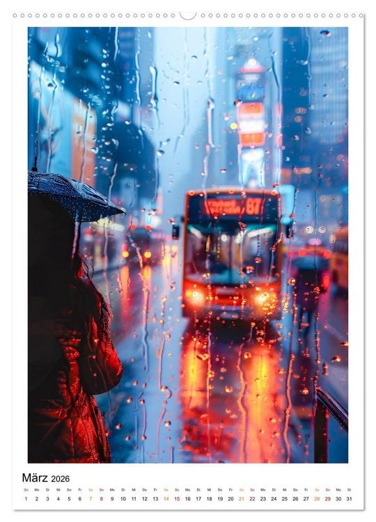 Produktbild: Regen Tage (hochwertiger Premium Wandkalender 2026 DIN A2 hoch), Kunstdruck in Hochglanz