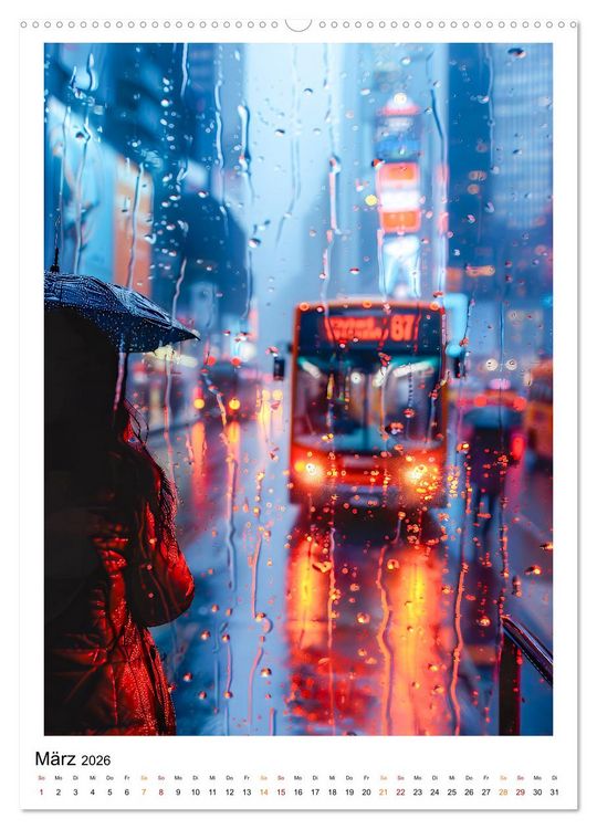 Produktbild: Regen Tage (Wandkalender 2026 DIN A2 hoch), CALVENDO Monatskalender