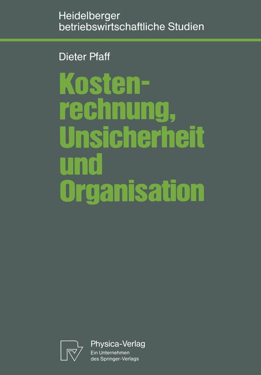 Produktbild: Kostenrechnung, Unsicherheit und Organisation