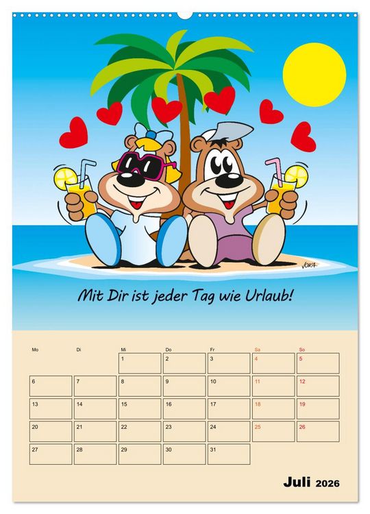 Produktbild: Ein Jahr mit Dir! (Wandkalender 2026 DIN A2 hoch), CALVENDO Monatskalender