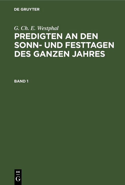 Produktbild: Predigten an den Sonn- und Festtagen des ganzen Jahres. Band 1