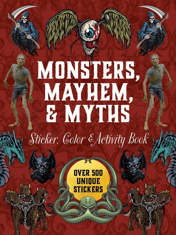 Produktbild: Monsters, Mayhem, and Myths Sticker, Color & Activity Book