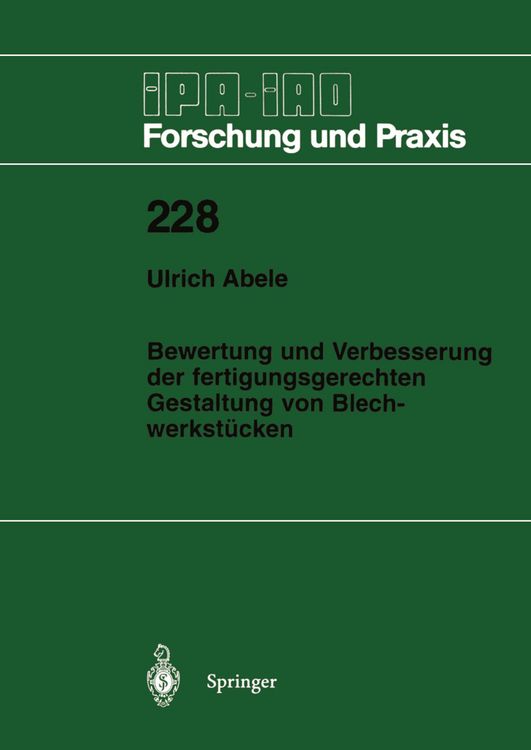 Produktbild: Bewertung und Verbesserung der fertigungsgerechten Gestaltung von Blechwerkst&uuml;cken