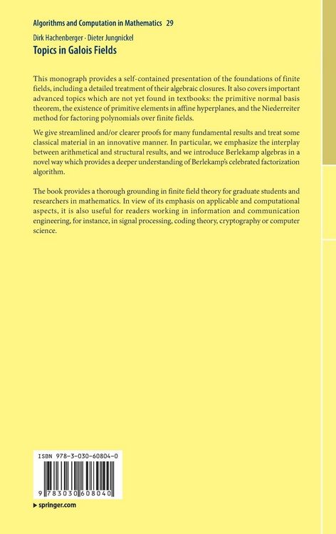 Produktbild: Topics in Galois Fields
