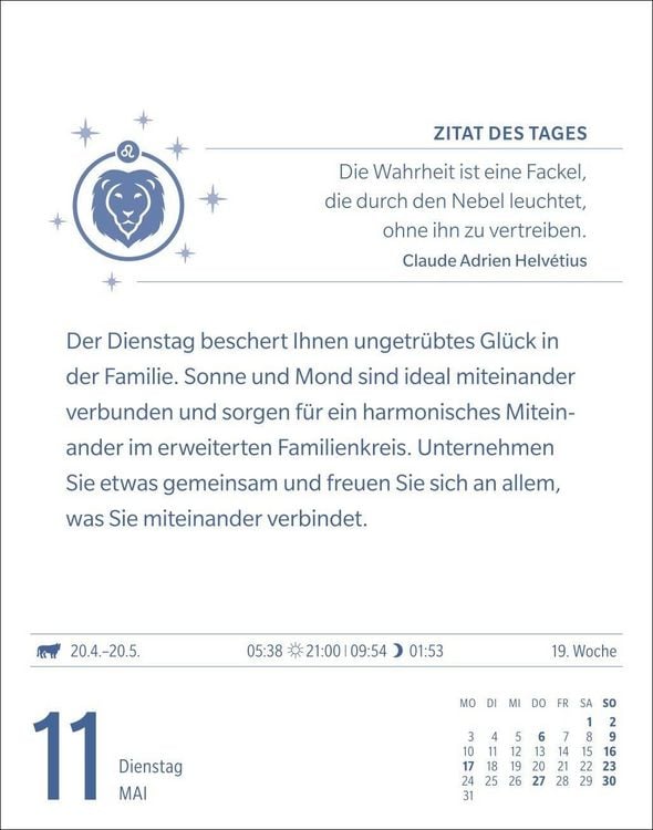 Produktbild: L&ouml;we Sternzeichenkalender 2027 - Tagesabrei&szlig;kalender - Ihr Horoskop f&uuml;r jeden Tag