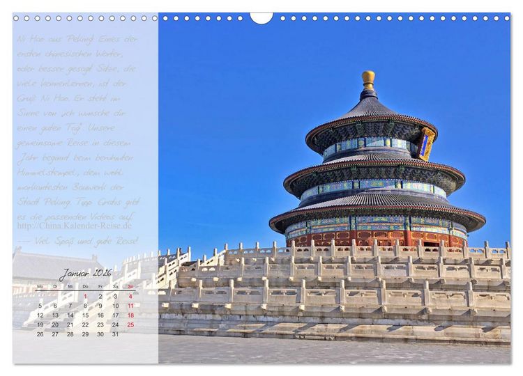 Produktbild: Geheimnisvolles China 2026 (Wandkalender 2026 DIN A3 quer), CALVENDO Monatskalender
