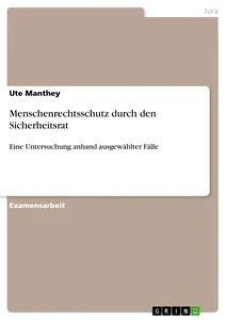 Produktbild: Menschenrechtsschutz durch den Sicherheitsrat