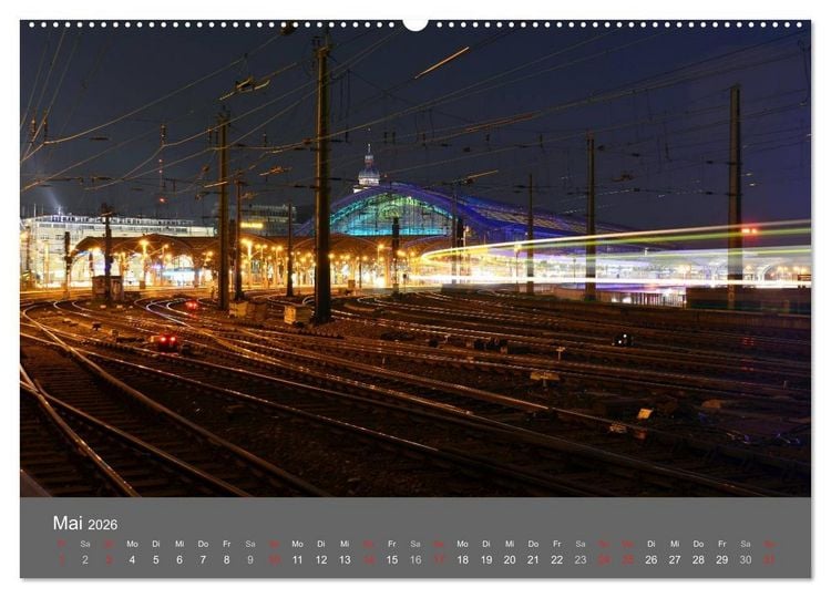 Produktbild: K&Ouml;LN BEI NACHT (Wandkalender 2026 DIN A2 quer), CALVENDO Monatskalender