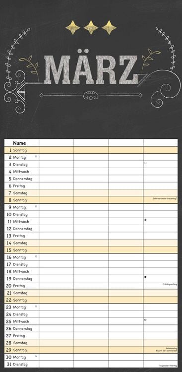 Produktbild: Tafel Timer Familienplaner 2026 - Familienkalender 22x45 cm - 4 Spalten - Kalender mit Ferienterminen und vielen Zusatzinformationen - Wandkalender