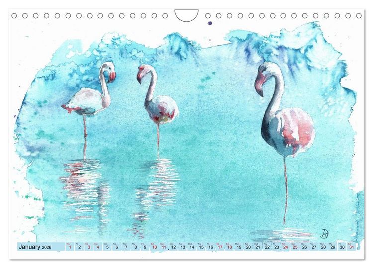 Produktbild: The Fascinating World of Birds in Watercolour (Wall Calendar 2026 DIN A4 landscape), CALVENDO 12 Month Wall Calendar