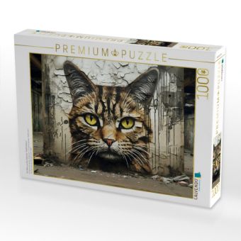 Produktbild: CALVENDO Puzzle Ein Motiv aus dem Kalender "Graffiti Katzen" | 1000 Teile Lege-Gr&ouml;&szlig;e 64x48cm Foto-Puzzle f&uuml;r gl&uuml;ckliche Stunden