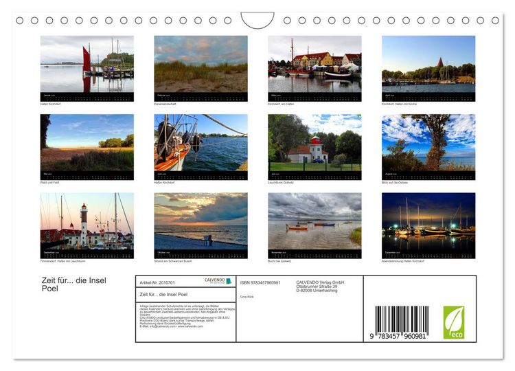 Produktbild: Zeit f&uuml;r... die Insel Poel (Wandkalender 2026 DIN A4 quer), CALVENDO Monatskalender