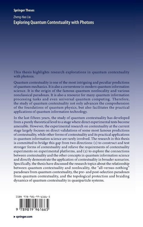Produktbild: Exploring Quantum Contextuality with Photons