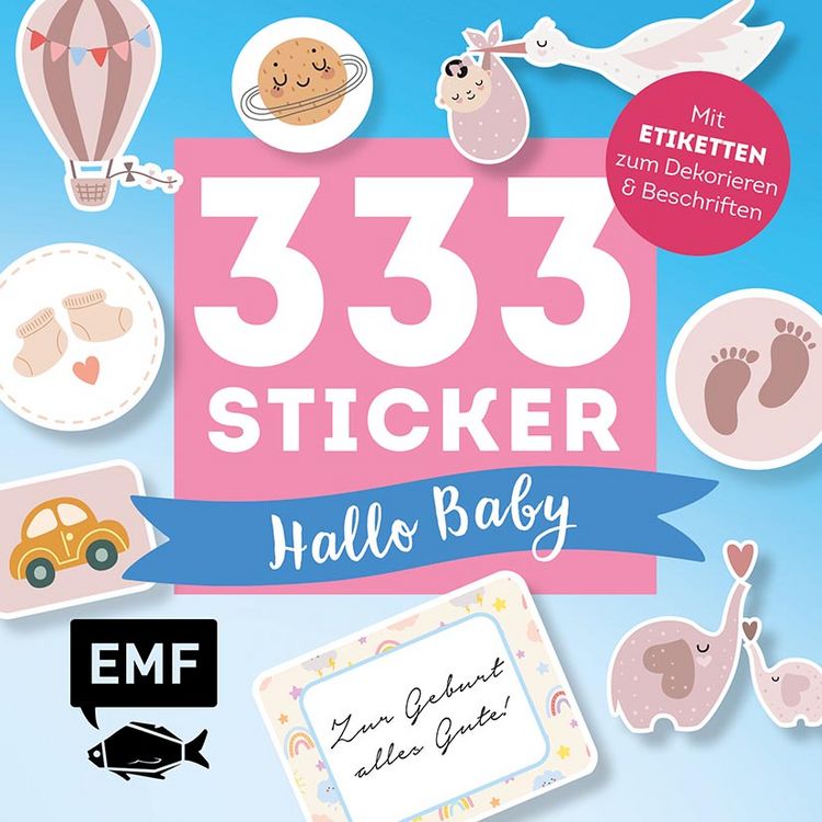 Produktbild: 333 Sticker &ndash;&nbsp;Hallo Baby: Etiketten und Aufkleber mit beschreibbarer Oberfl&auml;che