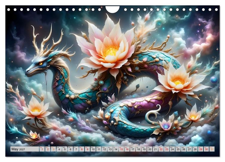 Produktbild: Lotus blossom dragons (Wall Calendar 2027 DIN A4 landscape), CALVENDO 12 Month Wall Calendar