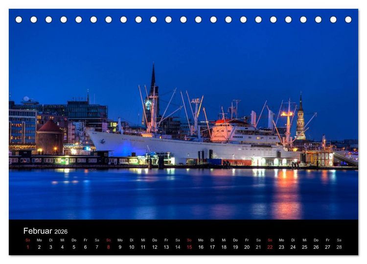 Produktbild: Hafen Hamburg (Tischkalender 2026 DIN A5 quer), CALVENDO Monatskalender