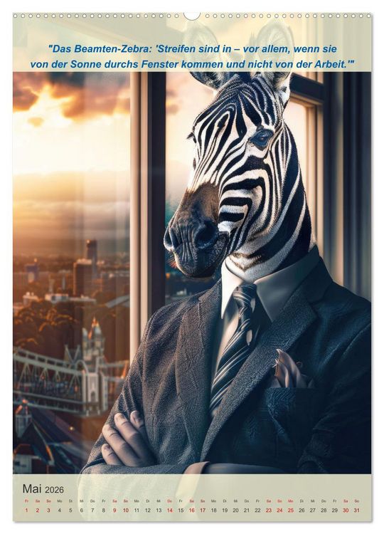 Produktbild: Der tierisch lustige Beamtenkalender (hochwertiger Premium Wandkalender 2026 DIN A2 hoch), Kunstdruck in Hochglanz
