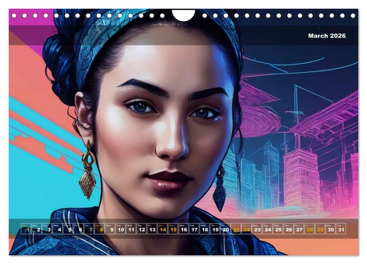 Produktbild: Yolanda's portraits, a graphic portfolio (Wall Calendar 2026 DIN A4 landscape), CALVENDO 12 Month Wall Calendar