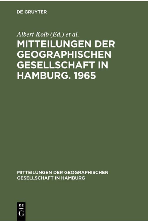 Produktbild: Mitteilungen der Geographischen Gesellschaft in Hamburg. 1965