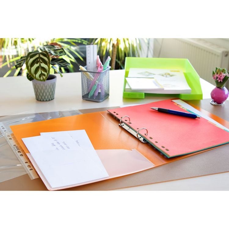Produktbild: Idena Ringbuch PP 2 Ringe 35mm transluzent orange DIN A4