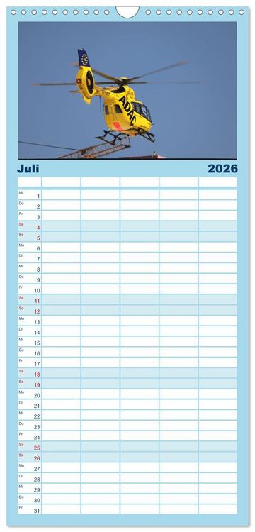 Produktbild: Familienplaner 2026 - Helikopter in der Luft 2.0 mit 5 Spalten (Wandkalender, 21 x 45 cm) CALVENDO