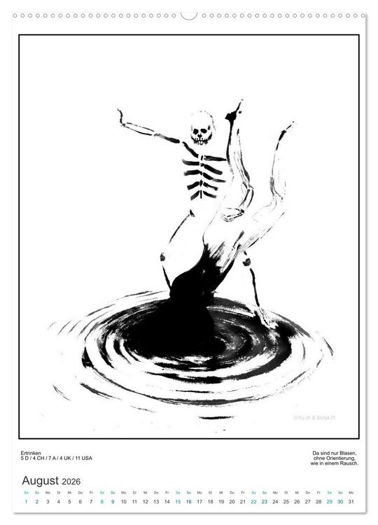 Produktbild: Totentanz Damenwahl Haiku Zenga Photo (hochwertiger Premium Wandkalender 2026 DIN A2 hoch), Kunstdruck in Hochglanz