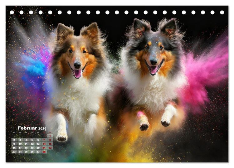 Produktbild: Holi Pulver - Doppelte Action (Tischkalender 2026 DIN A5 quer), CALVENDO Monatskalender