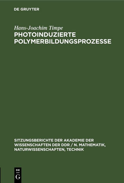 Produktbild: Photoinduzierte Polymerbildungsprozesse