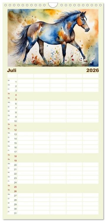 Produktbild: Familienplaner 2026 - Elegant und anmutig mit 5 Spalten (Wandkalender, 21 x 45 cm) CALVENDO