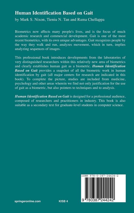 Produktbild: Human Identification Based on Gait