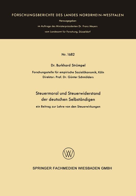 Produktbild: Steuermoral und Steuerwiderstand der deutschen Selbst&auml;ndigen