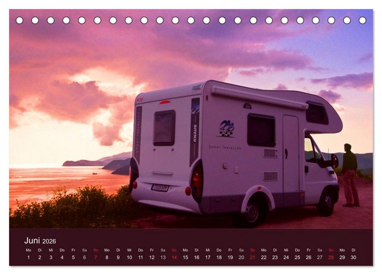 Produktbild: Wohnmobil-Reisen (Tischkalender 2026 DIN A5 quer), CALVENDO Monatskalender