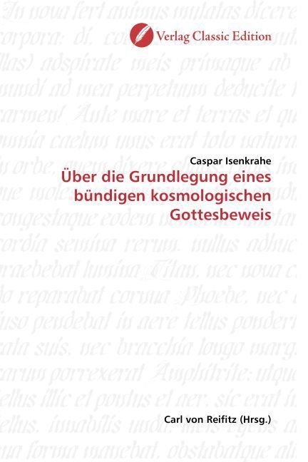 Produktbild: Isenkrahe, C: &Uuml;ber die Grundlegung eines b&uuml;ndigen kosmologis