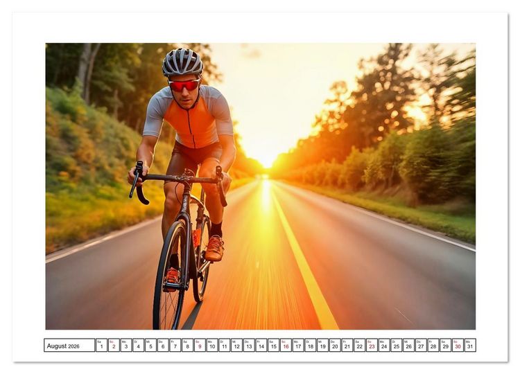 Produktbild: Kilometerkiller - Rennrad-Power im Jahresverlauf (Wandkalender 2026 DIN A2 quer), CALVENDO Monatskalender