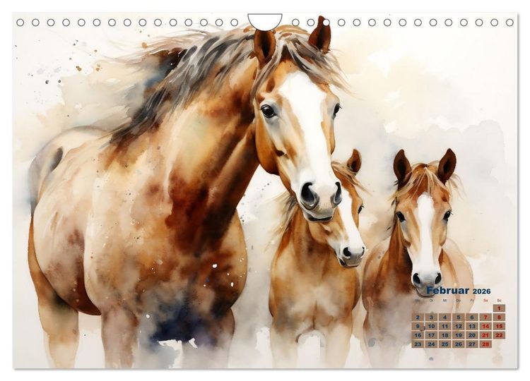 Produktbild: Kraftpakete in Aquarell (Wandkalender 2026 DIN A4 quer), CALVENDO Monatskalender