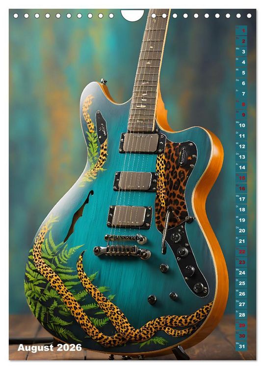Produktbild: Traumhafte Gitarren (Wandkalender 2026 DIN A4 hoch), CALVENDO Monatskalender