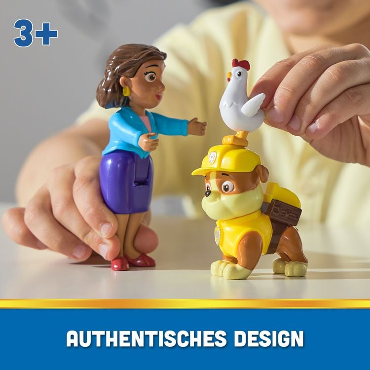 Produktbild: PAW Patrol Hero Pups &ndash; Actionfigurenset mit Rubble Hundefigur, B&uuml;rgermeisterin Gutherz Figur und Henrietta H&uuml;hner Figur