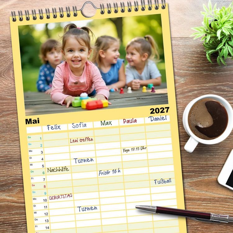 Produktbild: Familienplaner 2027 - Traumberuf - Erzieher:innen in der Kinderkrippe mit 5 Spalten (Wandkalender, 21 x 45 cm) CALVENDO