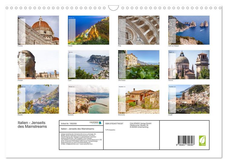 Produktbild: Italien - Jenseits des Mainstreams (Wandkalender 2026 DIN A3 quer), CALVENDO Monatskalender