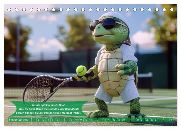 Produktbild: Der tierisch lustige Tennis-Kalender (Tischkalender 2026 DIN A5 quer), CALVENDO Monatskalender