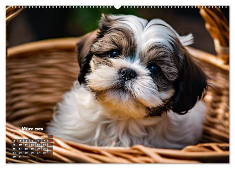 Produktbild: Shih Tzu - der wuschelige Hund aus Tibet (hochwertiger Premium Wandkalender 2026 DIN A2 quer), Kunstdruck in Hochglanz