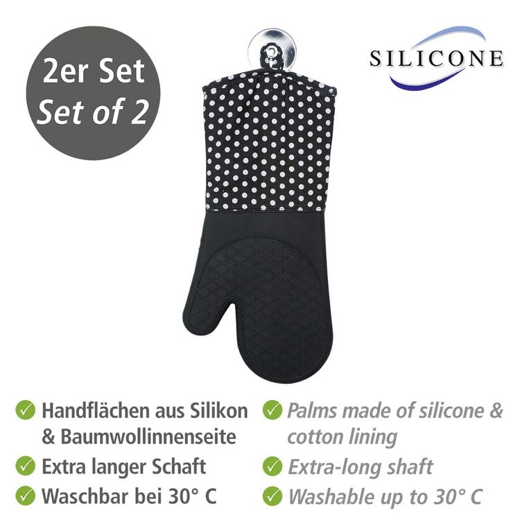 Produktbild: Topfhandschuhe Silikon Schwarz, 1 Paar