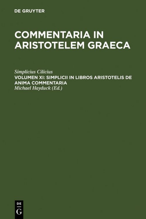 Produktbild: Simplicii in libros Aristotelis de anima commentaria