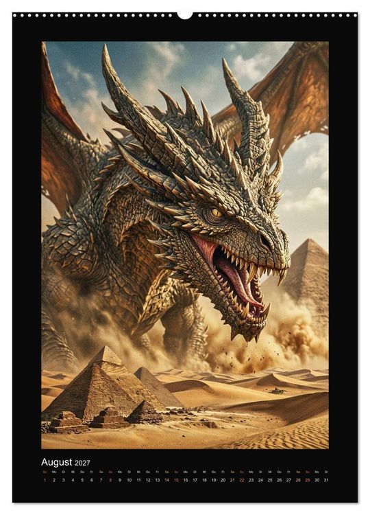 Produktbild: Drachen - Magische Herrscher, Dark‑Fantasy Wandkalender (Wandkalender 2027 DIN A2 hoch), CALVENDO Monatskalender