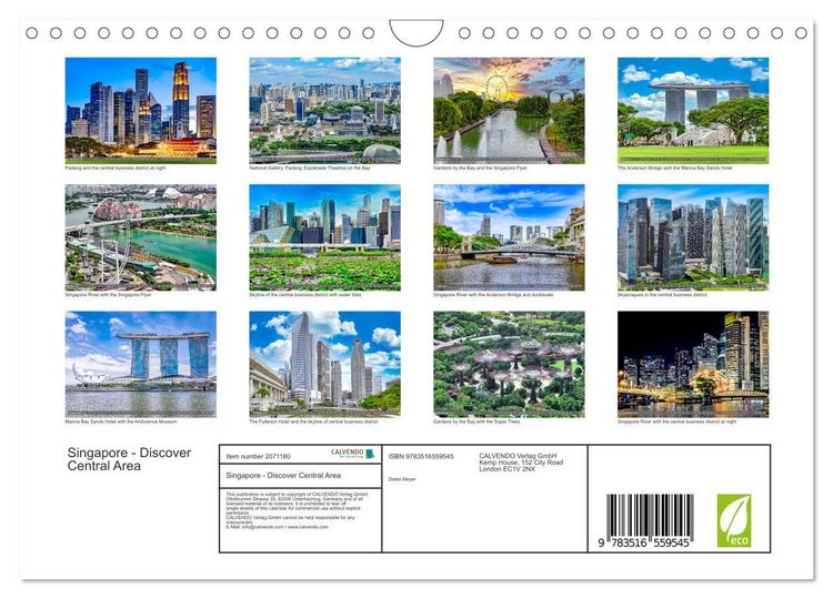 Produktbild: Singapore - Discover Central Area (Wall Calendar 2026 DIN A4 landscape), CALVENDO 12 Month Wall Calendar