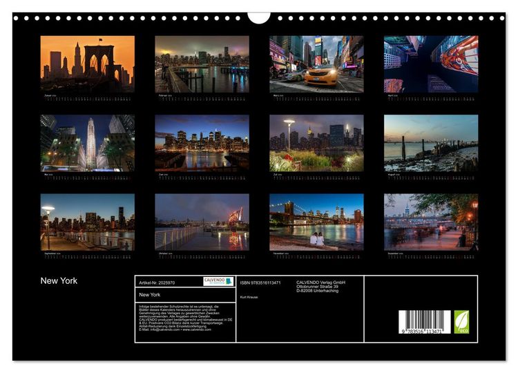 Produktbild: New York (Wandkalender 2026 DIN A3 quer), CALVENDO Monatskalender