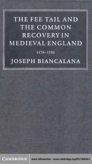 Produktbild: Fee Tail and the Common Recovery in Medieval England