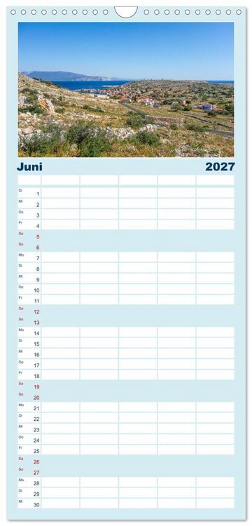Produktbild: Familienplaner 2027 - Insel Chalki mit 5 Spalten (Wandkalender, 21 x 45 cm) CALVENDO