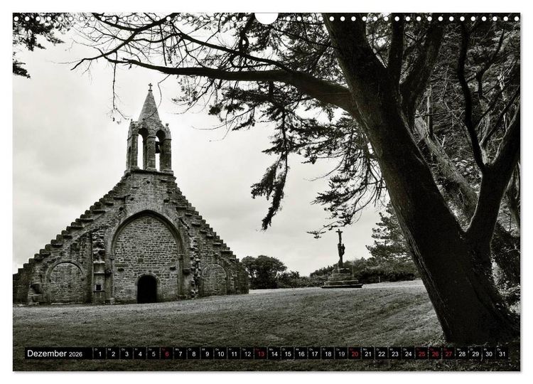Produktbild: Bretagne in Schwarz und Wei&szlig; 2026 (Wandkalender 2026 DIN A3 quer), CALVENDO Monatskalender