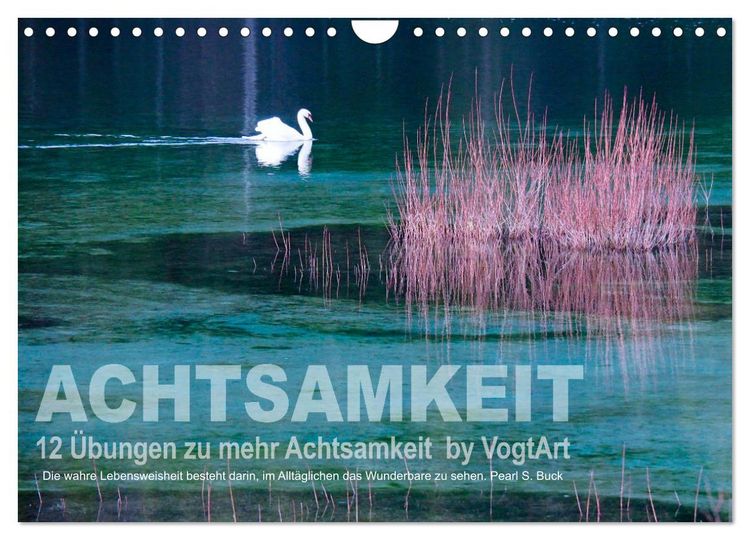 Produktbild: Achtsamkeit, 12 &Uuml;bungen zu mehr Achtsamkeit. (Wandkalender 2026 DIN A4 quer), CALVENDO Monatskalender